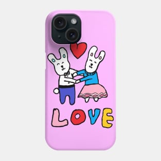 love bunny, rabbits, hand drawing Phone Case