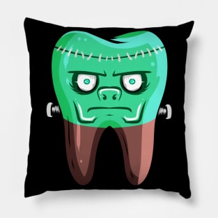 Frankenstein Tooth For Dentist On Halloween Pillow