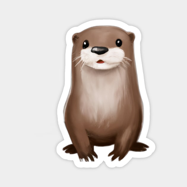 Cute Otter Drawing Magnet by Play Zoo