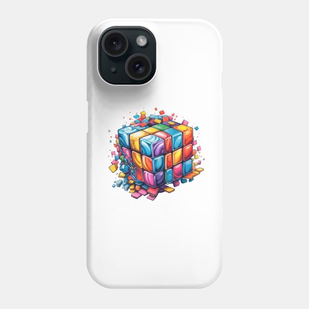 Retro 90s Rubik Phone Case by Chromatic Fusion Studio