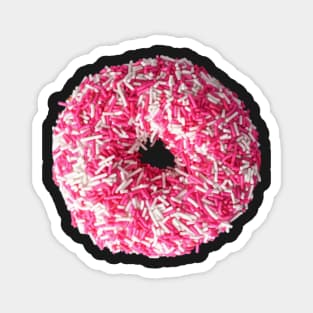 Cute Donut With Pink and White Sprinkles Pattern Magnet