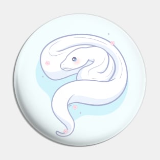 Blue-Eyed Leucistic Ball Python Original Illustration Pin