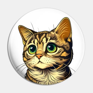 Cat Face Cute Funny - Cat Kitten Lover Pin