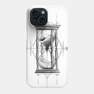 Classic Hour Glass with Sand and Ice with Geometrical Tattoo Design Phone Case