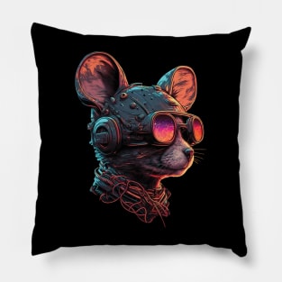 Futuristic Cyperpunk - Mechanical Steampunk Rat Pillow