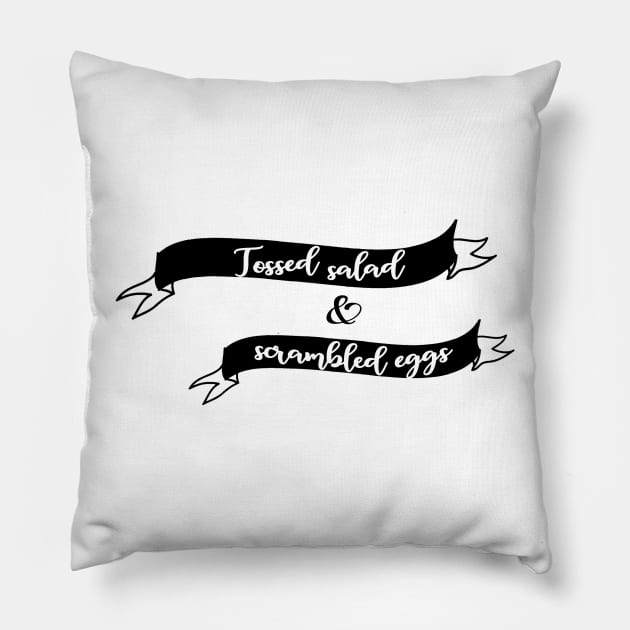 tossed salad & scrambled eggs Pillow by aluap1006