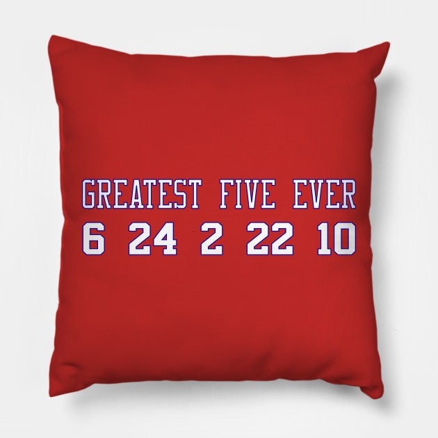 1983 76ers with the greatest five ever Pillow by Retro Sports