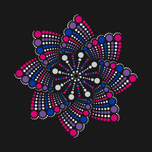 Geometric Mandala Dot Art Bisexual Pride Pattern T-Shirt