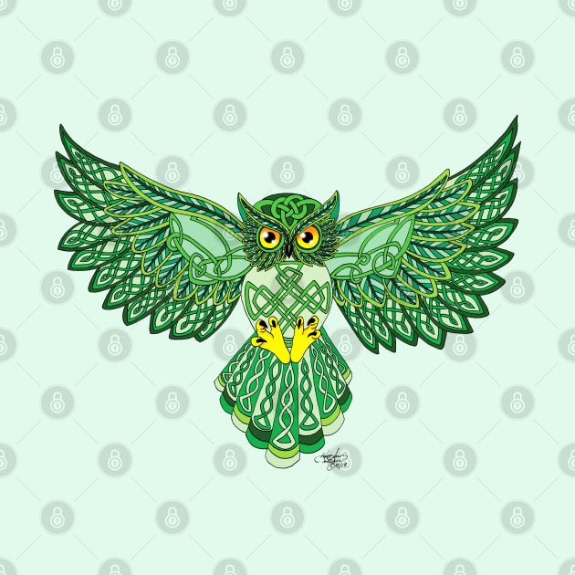 Celtic Flight Owl by tigressdragon