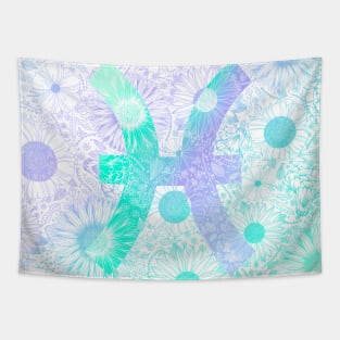 Pisces Zodiac Astrology Floral Star Sign Tapestry