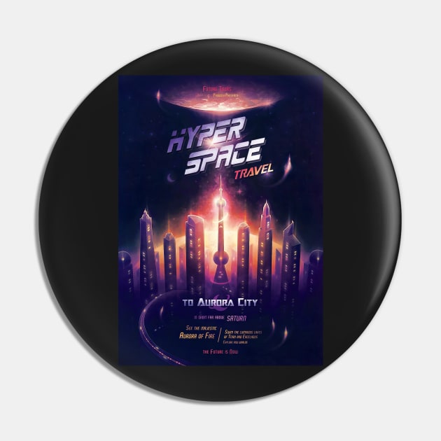 Space Travel Poster Pin by BethsdaleArt