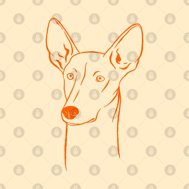 Ibizan Hound (Beige and Orange) by illucalliart