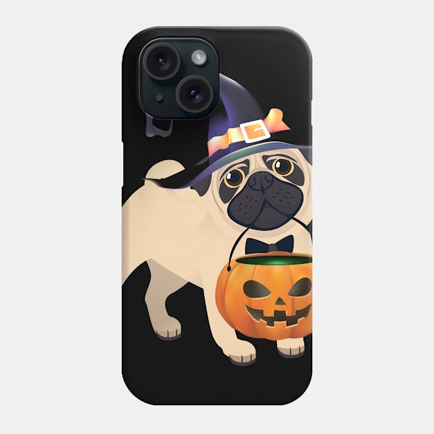 Halloween Pug Scary Pumpkin Costume Phone Case by foxmqpo