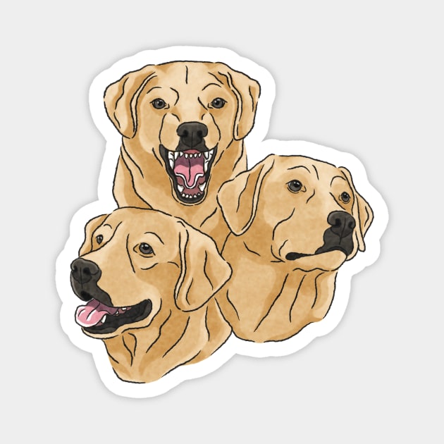 Labrador Retriever Heads Magnet by ImaginativeWild