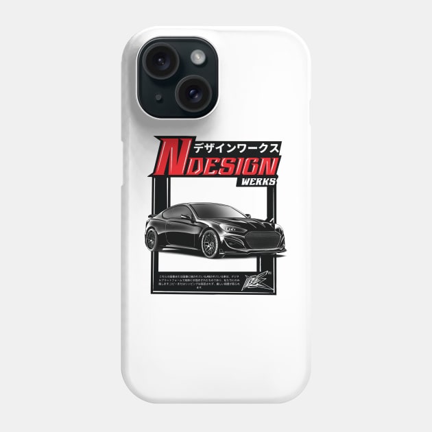 hyundai genesis 2.0 coupe black Phone Case by naquash