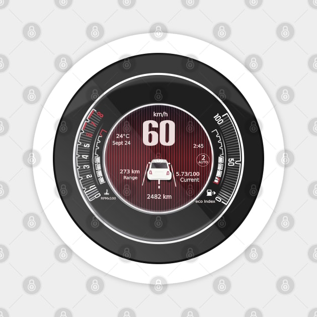 Fiat 500 Speedometer of the italian Fiat 500 Magnet by Aurealis