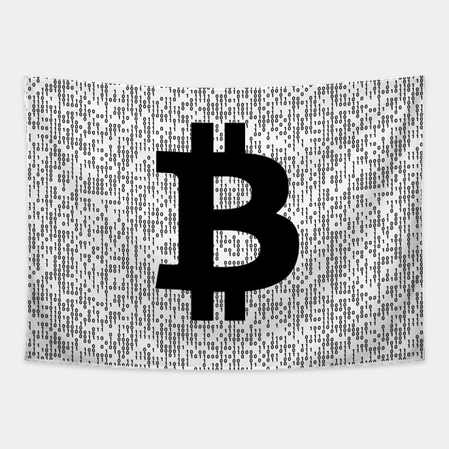 Bitcoin Binary Code, BTC Coder Nerd, Gift for Cryptocurrency Lover, Gift for Crypto Trader, Bitcoin Tapestry by FashionDesignz