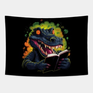 Alligator Reads Book Tapestry