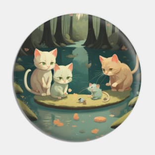 Playing kittens Pin