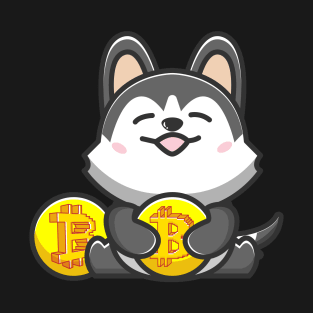 dog huging bitcoin T-Shirt