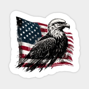 USA Flag with Bald Eagle Magnet
