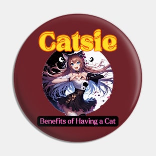 Kawaii, Anime Girl, Benefits Of Having a Cat | Catsie Cat Pin