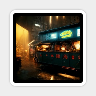 Ramen Truck - Cyberpunk Cityscapes Magnet