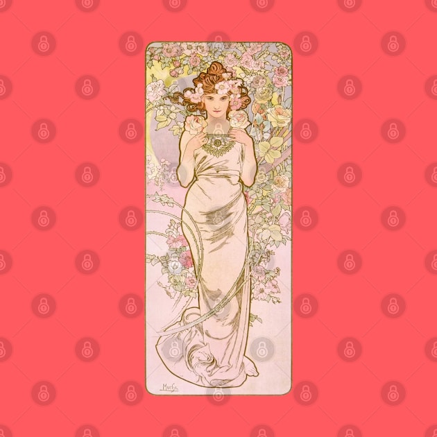 The Flowers: Rose  by Alphonse Mucha by UndiscoveredWonders