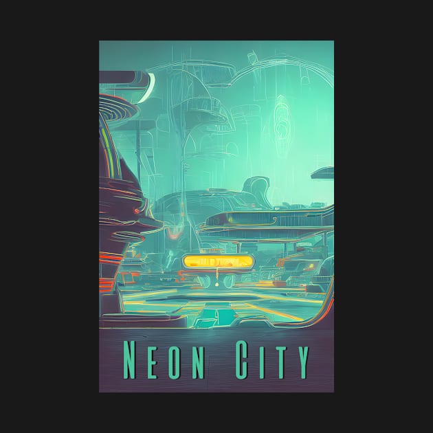 Vintage neon city | Retro futurism by MrDoze