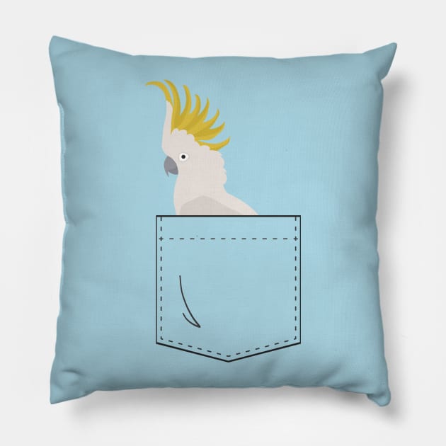 Cockatoo Parrot In Your Front Pocket Pillow by Einstein Parrot