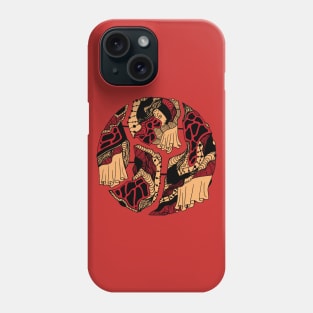 Red and Cream Circle of Connection Phone Case