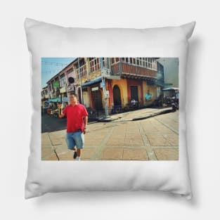 Street scene George Town, Penang Malaysia. Pillow