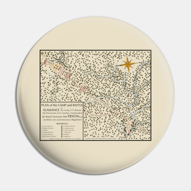 Battle of Alamance Map (Transparent) Regulators Pin TeePublic