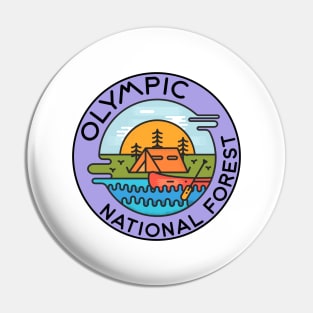 Olympic National Forest Washington Camping Canoe Pin