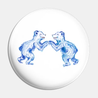 blue couple bears Pin