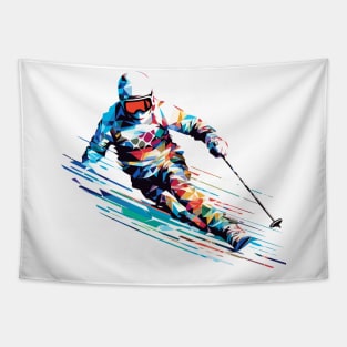 Ski Sport Fast Speed Competition Abstract Tapestry