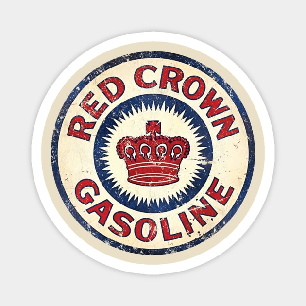 Red Crown Gasoline Magnet by MindsparkCreative