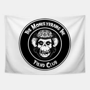 Monkey Brains INK Fiend Club Button Parody on light colors! Tapestry