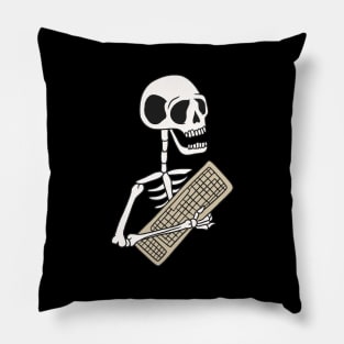 Funny Skeleton with Keyboard Pillow