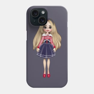 Cute teen with hair bow Phone Case