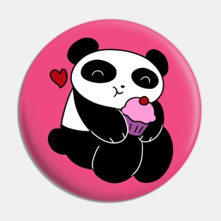 Panda Loves Cupcakes Pin