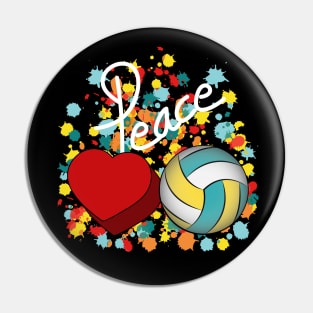 Peace Love Volleyball Pin