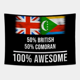 50% British 50% Comoran 100% Awesome - Gift for Comoran Heritage From Comoros Tapestry