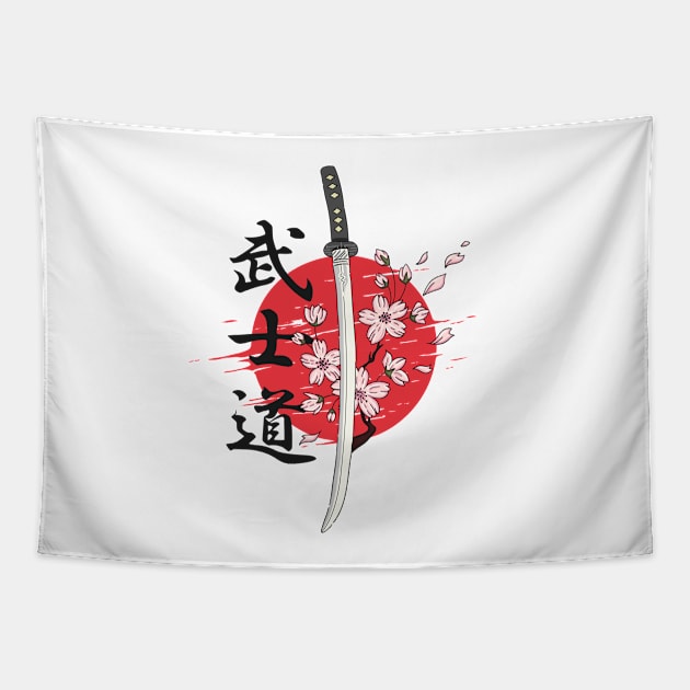 Katana Sakura Tapestry by Spes.id