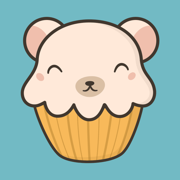 Kawaii Cute Polar Bear Cupcake by happinessinatee