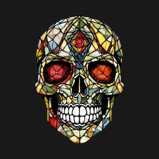 Stained Glass Window Skull T-Shirt