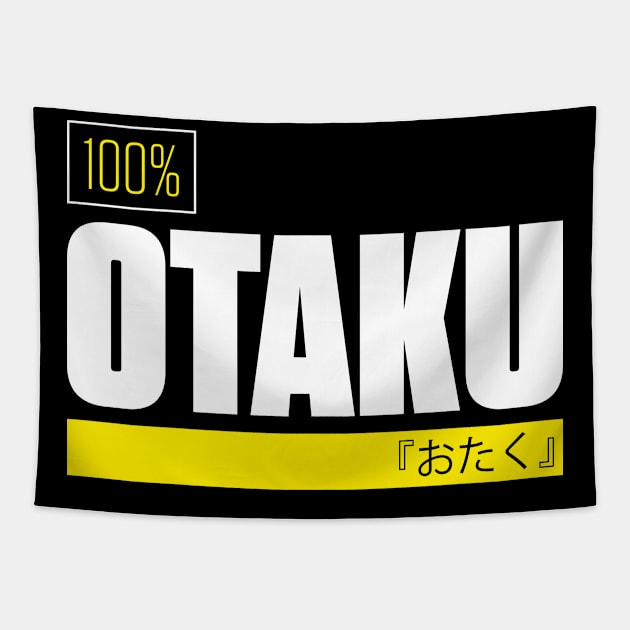 Otaku 100% – Yellow + White Tapestry by andrew_kelly_uk@yahoo.co.uk