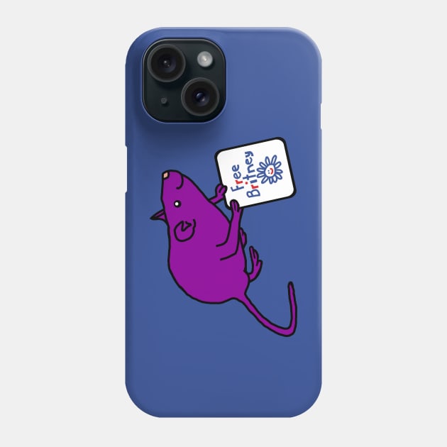 Cute Rat with Free Britney Sign Phone Case by ellenhenryart