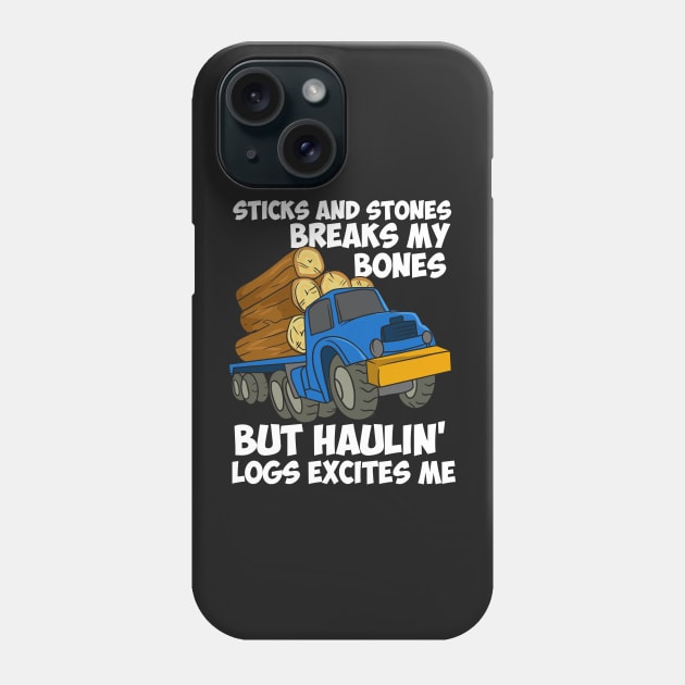 LOGGING TRUCK DRIVER: Hauling Logs Phone Case by woormle