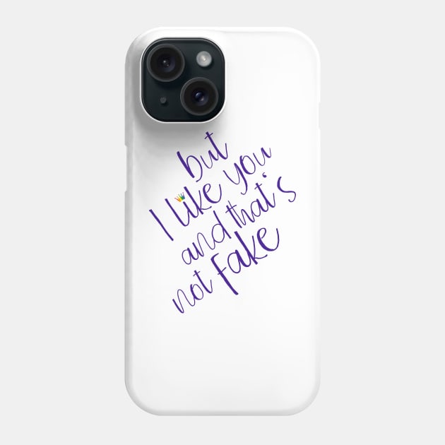 Young Royals quote: But I like you and that's not fake - purple Phone Case by kobyakov